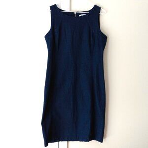 Jean Dress Sleeveless Stretch Denim Nygard Size 8 Cotton Poly Spandex